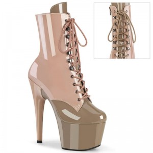 Pleaser Adore-1020DC Women's Heels Boots Beige / Brown | NZ XEPWOF