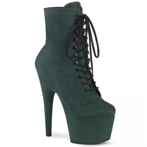 Pleaser Adore-1020FS Faux Suede Women's Heels Boots Green | NZ SNHPDE