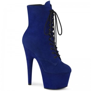 Pleaser Adore-1020FS Faux Suede Women's Heels Boots Blue | NZ RUQWFK