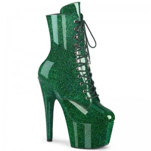 Pleaser Adore-1020GP Glitter Patent Women's Heels Boots Green | NZ TIVCDF