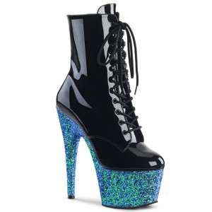 Pleaser Adore-1020LG Women's Heels Boots Black / Blue | NZ WOIHGF