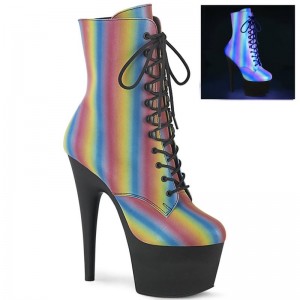 Pleaser Adore-1020REFL-02 Women's Heels Boots Multicolor / Black | NZ GSPQZJ