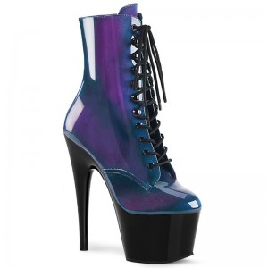 Pleaser Adore-1020SHG Women's Heels Boots Blue / Purple | NZ IQHLPO