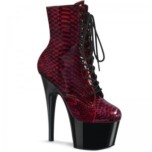 Pleaser Adore-1020SP Women's Heels Boots Red / Black | NZ FTIHXL