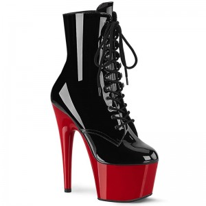 Pleaser Adore-1020 Women's Heels Boots Black / Red | NZ TRSGPW