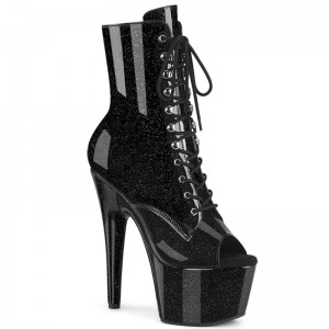 Pleaser Adore-1021GP Glitter Women's Heels Boots Black | NZ YLHGRT