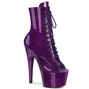 Pleaser Adore-1021GP Glitter Women's Heels Boots Purple | NZ ONIZRK