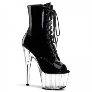 Pleaser Adore-1021 Women's Heels Boots Black / Clear | NZ JTDUCR