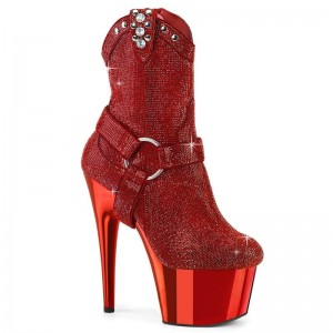 Pleaser Adore-1029CHRS Women's Heels Boots Red | NZ KOAWZL