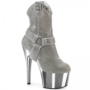 Pleaser Adore-1029CHRS Women's Heels Boots Silver | NZ JOCDSX