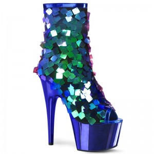 Pleaser Adore-1031SSQ Women's Heels Boots Green / Blue | NZ ERVTKW