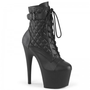 Pleaser Adore-1033 Vegan Leather Women's Heels Boots Black | NZ FUMSJO