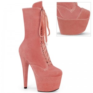 Pleaser Adore-1045VEL Women's Heels Boots Pink | NZ YVNHRS