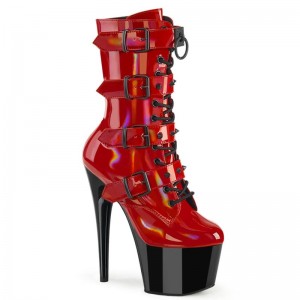 Pleaser Adore-1046TT Women's Heels Boots Red / Black | NZ QKWRNL