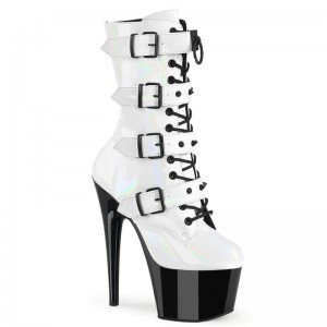 Pleaser Adore-1046TT Women's Heels Boots White / Black | NZ TLBXIK