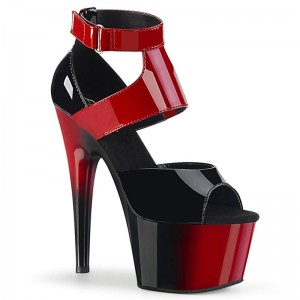 Pleaser Adore-700-16 Women's Platform Heels Sandals Red / Black | NZ HKCDLF