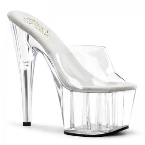 Pleaser Adore-701 Women's Platform Slides Clear | NZ SVTJRP