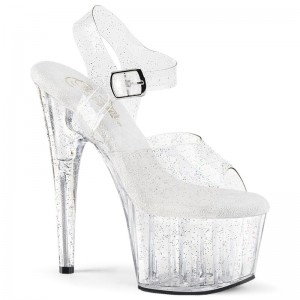 Pleaser Adore-708MMG Women's Platform Heels Sandals Clear | NZ OSLAHZ