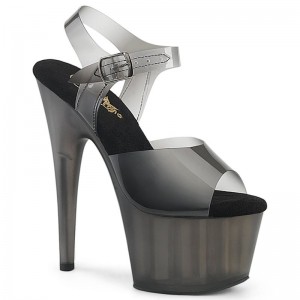 Pleaser Adore-708N-T Women's Platform Heels Sandals Black / Grey | NZ LGCSHW