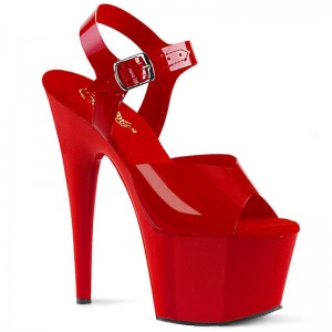 Pleaser Adore-708N Women's Platform Heels Sandals Red | NZ OKJPGF