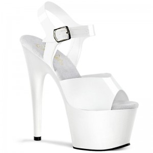 Pleaser Adore-708N Women's Platform Heels Sandals White | NZ ETXHCK