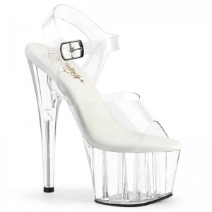 Pleaser Adore-708VL Women's Platform Heels Sandals Clear | NZ XWHLFD