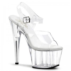 Pleaser Adore-708 Women's Platform Heels Sandals Clear | NZ KSXTGE