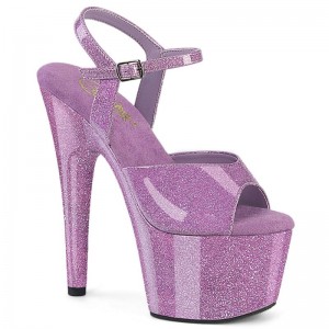 Pleaser Adore-709GP Glitter Women's Platform Heels Sandals Purple | NZ SYNFTG