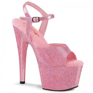 Pleaser Adore-709GP Women's Platform Heels Sandals Pink | NZ VORXWJ