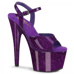 Pleaser Adore-709GP Women's Platform Heels Sandals Purple | NZ JUFYMA