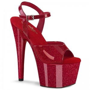 Pleaser Adore-709GP Women's Platform Heels Sandals Red | NZ VASFLM