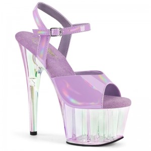 Pleaser Adore-709HT Women's Platform Heels Sandals Lavender / Clear | NZ MVHIRN