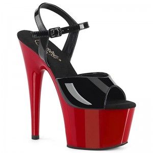 Pleaser Adore-709 Women's Platform Heels Sandals Black / Red | NZ AOXQZH