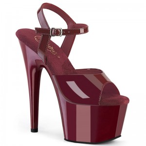 Pleaser Adore-709 Women's Platform Heels Sandals Burgundy | NZ DNVYKE