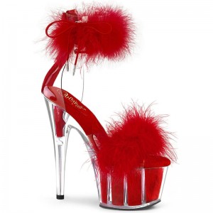 Pleaser Adore-724F Women's Platform Heels Sandals Red | NZ SRTHLD