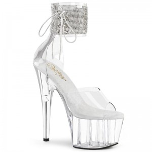 Pleaser Adore-724RS Women's Platform Heels Sandals Clear | NZ AWTDRS