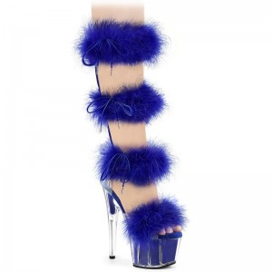 Pleaser Adore-728F Women's Platform Heels Sandals Blue | NZ SVZDQE