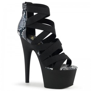 Pleaser Adore-748SP Women's Platform Heels Sandals Black | NZ BGCXQM