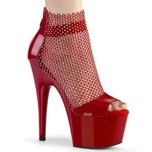 Pleaser Adore-765RM Women's Platform Heels Sandals Red | NZ TCIKPB