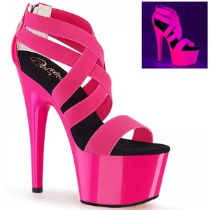 Pleaser Adore-769UV Women's Platform Heels Sandals Pink | NZ VKESXR