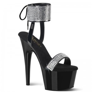 Pleaser Adore-770 Women's Platform Heels Sandals Black | NZ PXJBOS