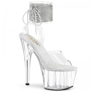 Pleaser Adore-791-2RS Women's Platform Heels Sandals Clear | NZ PJYEAD