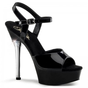 Pleaser Allure-609 Women's Platform Heels Sandals Black | NZ CGXBJU