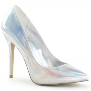 Pleaser Amuse-20 Hologram Women's Pumps Silver | NZ XRUYZW