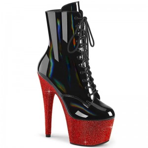 Pleaser Bejeweled-1020-7 Women's Heels Boots Black / Red | NZ SRDATY