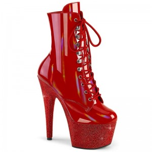 Pleaser Bejeweled-1020-7 Women's Heels Boots Red | NZ EQACSG