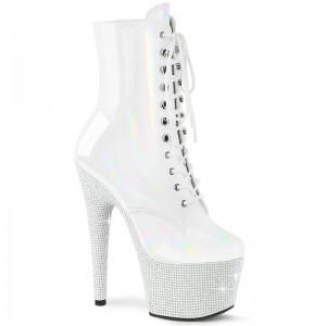 Pleaser Bejeweled-1020-7 Women's Heels Boots White | NZ YRMQJD