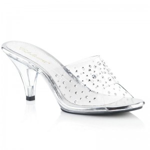 Pleaser Belle-301RS Women's Slides Clear | NZ IZNSTB