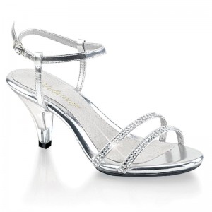 Pleaser Belle-316 Women's Heels Sandals Silver / Clear | NZ JAITPX