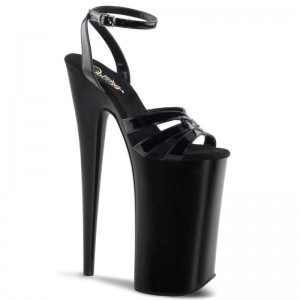 Pleaser Beyond-012 Women's Platform Heels Sandals Black | NZ FMSHBK